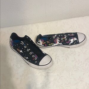 Converse Kids' Black Sneakers with Unicorn Design
